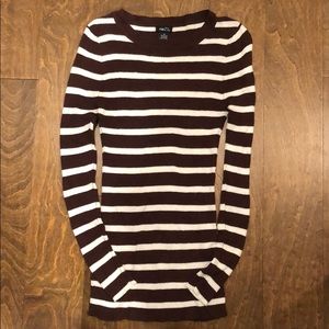 Brown and White striped sweater